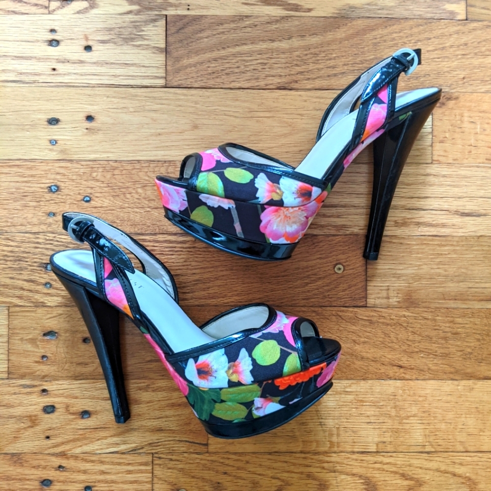 Nine West Floral Platform Heels